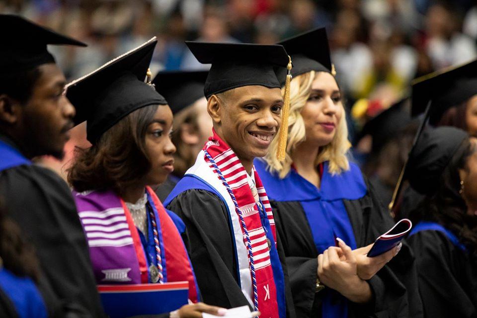 students at commencement